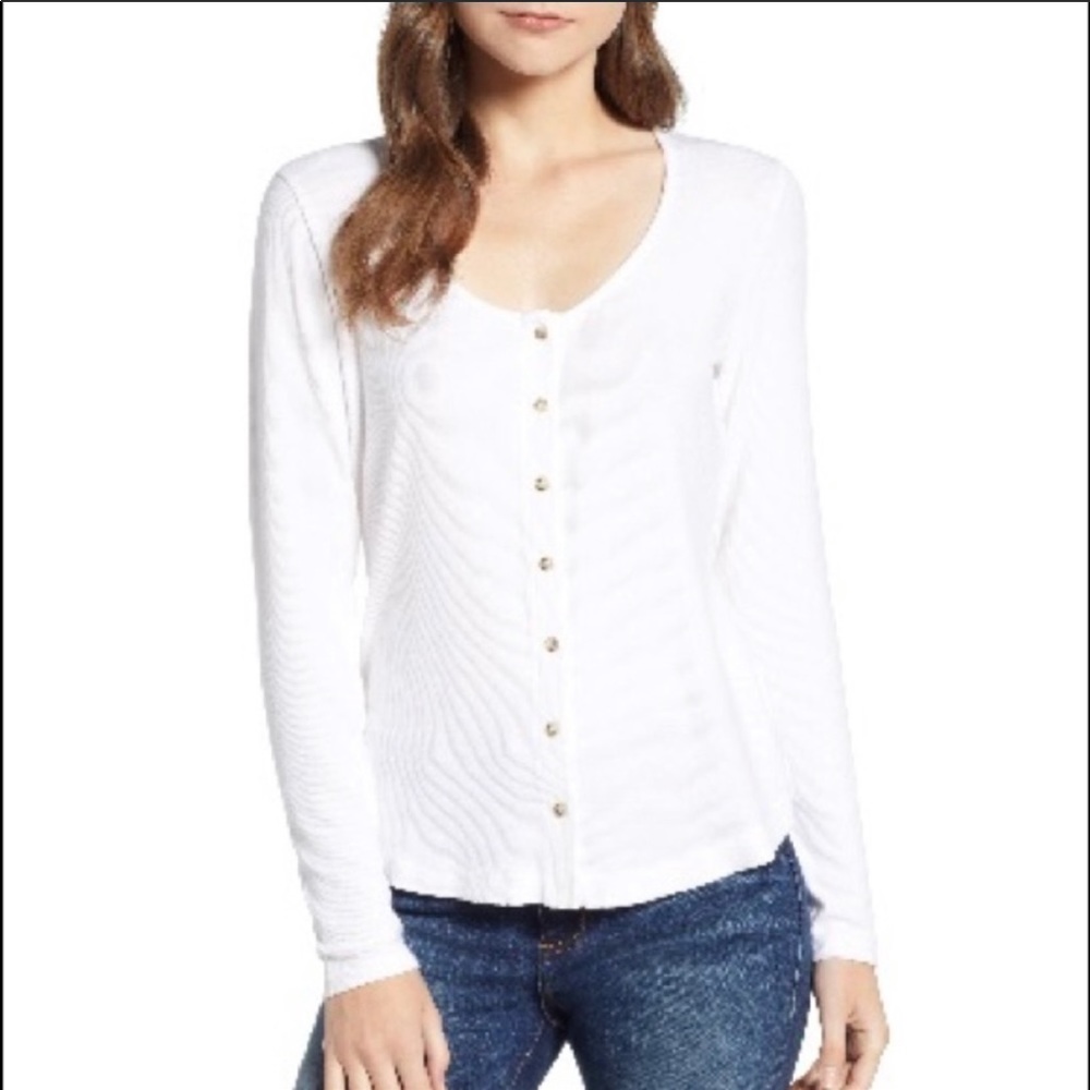 Socialite Button Front Top